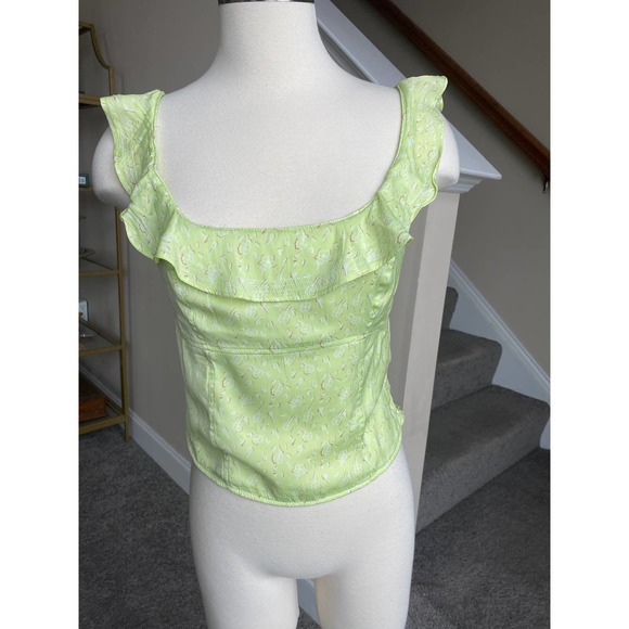 Free People Stay With You lime green crop top, NWT, size small - Picture 1 of 10